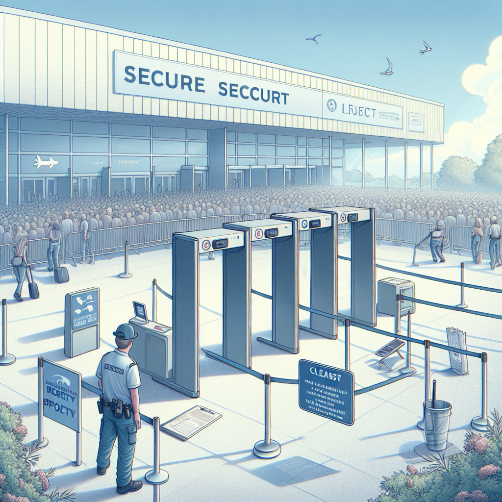 Visualizing safety: An illustration showcasing the meticulous security and safety measures in place at the Santana tribute concert, from metal detector screenings to clear bag policies.