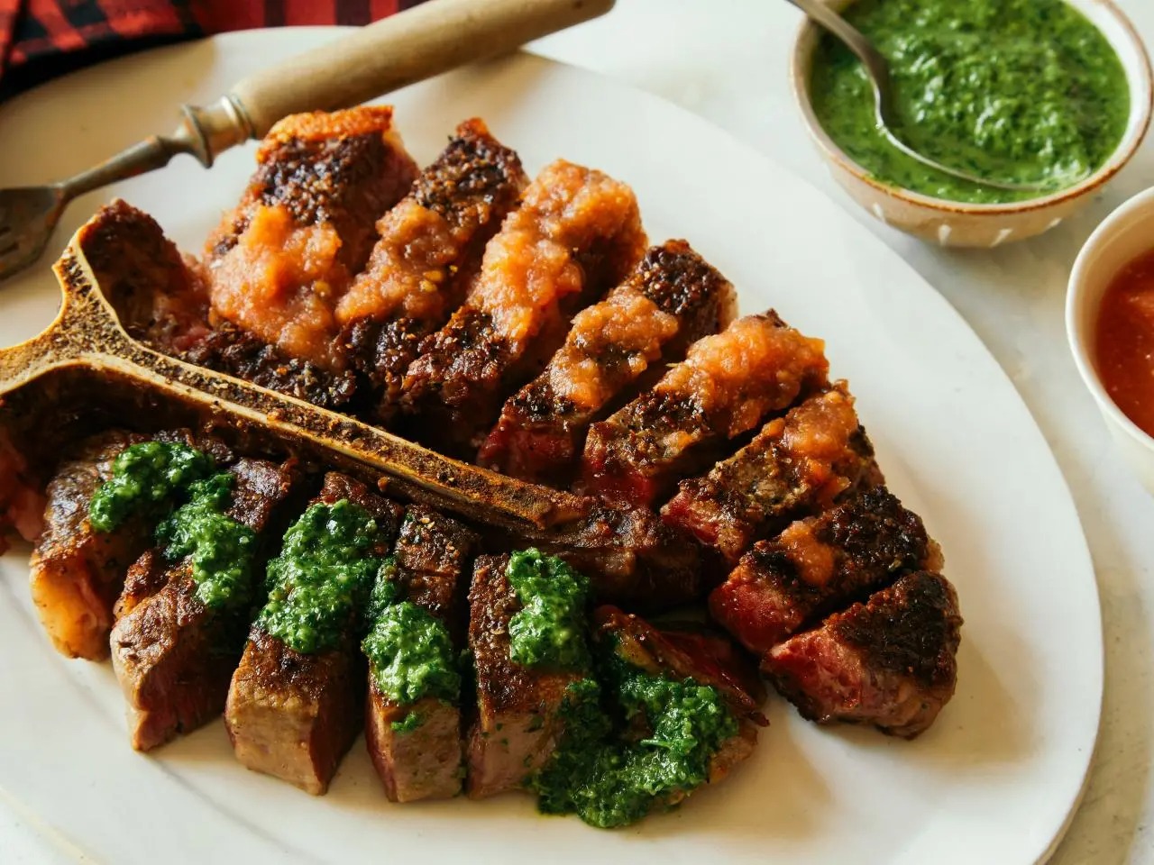 How to Cook the Perfect Christmas Steak with Festive Red and Green Sauces